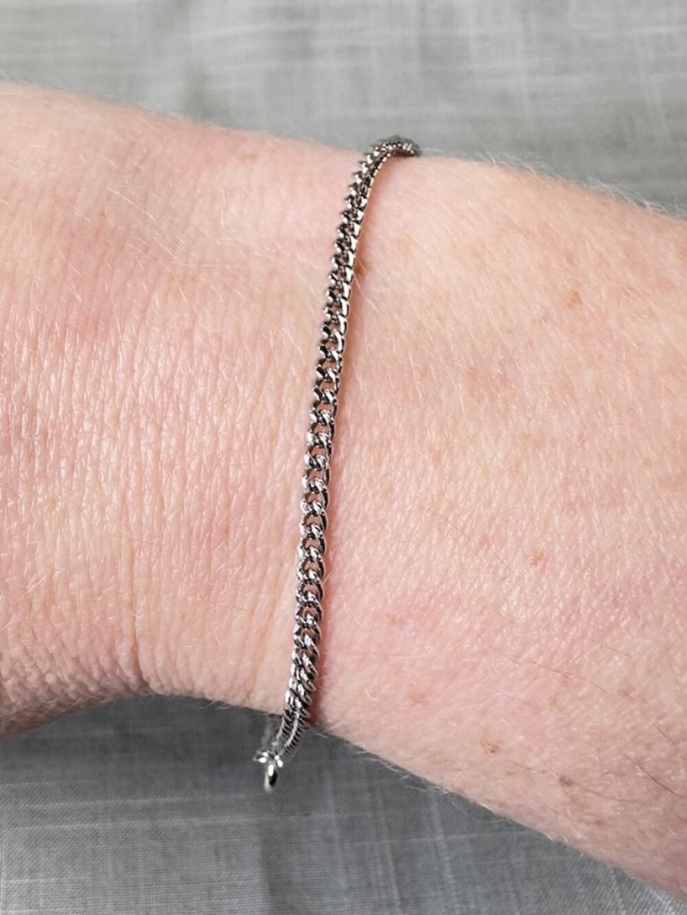 Vintage Monet Silver Tone Chain Bracelet / Anklet